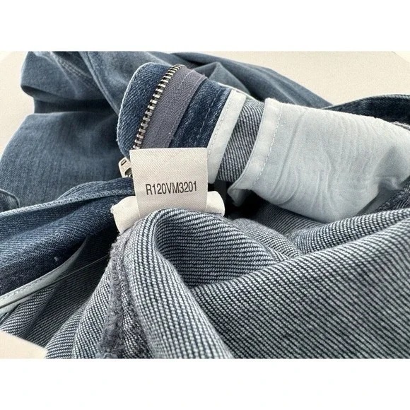 Tibi Jeans Size 6 Vintage Stone Slouchy Rouched Blue Cropped Denim Pants Women’s - Picture 14 of 16